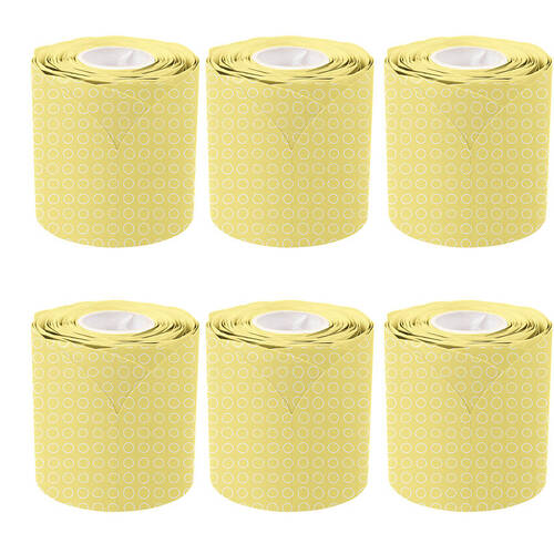 6PK Learning Can Be Fun Yellow Patterned Rolled Scalloped Border 6.5 x 15.2cm