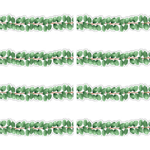 8x 12pc Learning Can Be Fun Eucalyptus Essentials Die-Cut Border Pack 90x 7.7cm