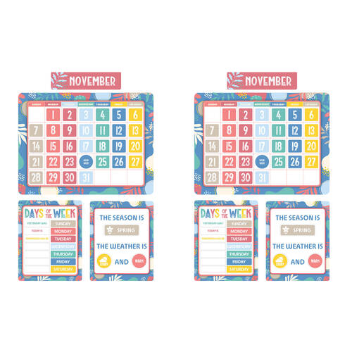 2x 93pc Learning Can Be Fun Calendar Bulletin Board Set Growing Minds