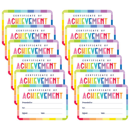 12x 30pc Learning Can Be Fun Giggle & Grow Achievement Certificates A5