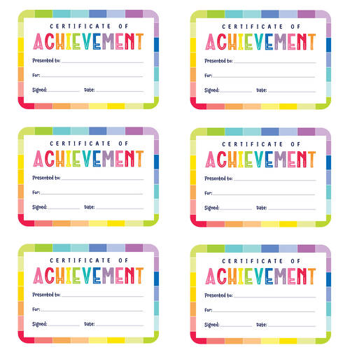 6x 30pc Learning Can Be Fun Giggle & Grow Achievement Certificates A5