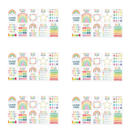 6x 10pc Learning Can Be Fun Giggle & Grow Calming Corner Poster Set 28x40cm