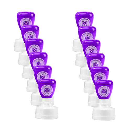 12PK Learning Can Be Fun Giggle & Grow Excellent Effort Merit Stamp Purple