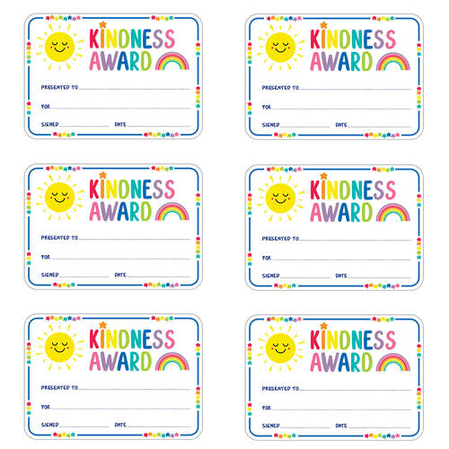 6x 30pc Learning Can Be Fun Giggle & Grow Kindness Award Certificates A5