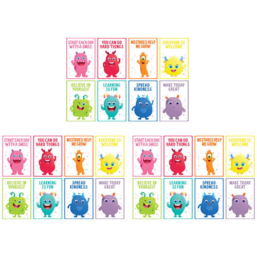 3x 8pc Learning Can Be Fun Giggle & Grow Motivational Poster Set 21x30cm