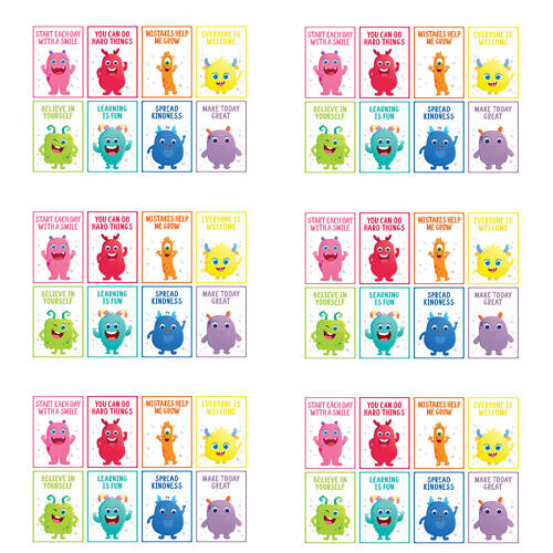 6x 8pc Learning Can Be Fun Giggle & Grow Motivational Poster Set 21x30cm