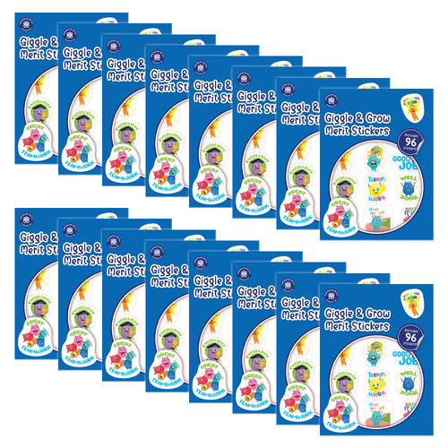 16x 96pc Learning Can Be Fun Giggle & Grow Merit Sticker Book Multicoloured