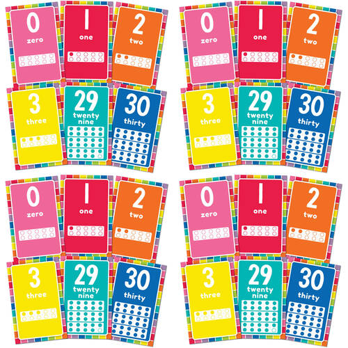 4PK Learning Can Be Fun Giggle & Grow Number Cards Bulletin Board Set 14x22cm