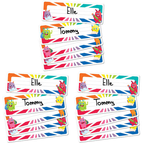 3x 30pc Learning Can Be Fun Giggle & Grow Adhesive Name Plates 24x8cm