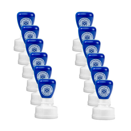 12PK Learning Can Be Fun Giggle & Grow Nice Work Self-Inking Merit Stamp Blue