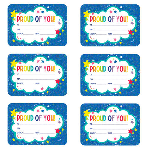 6x 30pc Learning Can Be Fun Giggle & Grow Proud of You Certificates A5