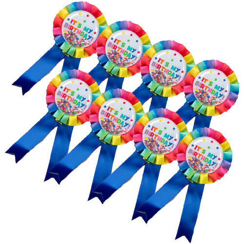 8PK Learning Can Be Fun Giggle & Grow Birthday Badge 8x16cm Rainbow