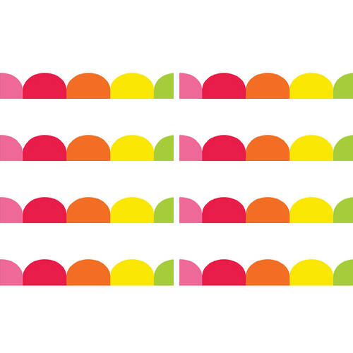 8x 12pc Learning Can Be Fun Giggle & Grow Rainbow Scalloped Border Pack 90 x 7cm