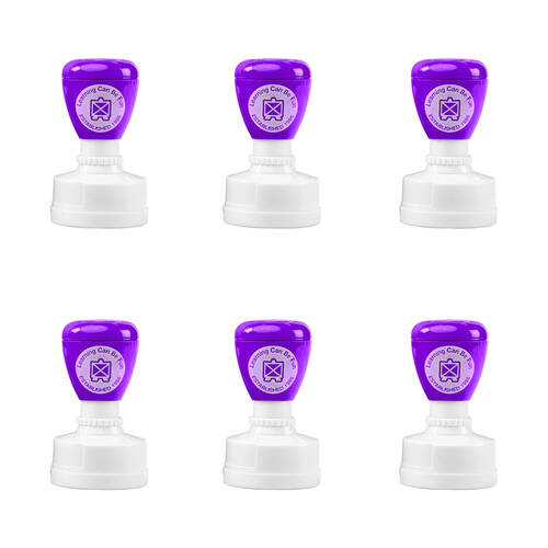 6PK Learning Can Be Fun Giggle & Grow You Did It Self-Inking Merit Stamp Purple
