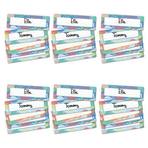 6x 30pc Learning Can Be Fun Growing Minds Adhesive Name Plates 24x8cm