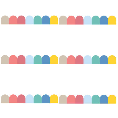 6x 12pc Learning Can Be Fun Growing Minds Scalloped Border Pack 90 x 7cm