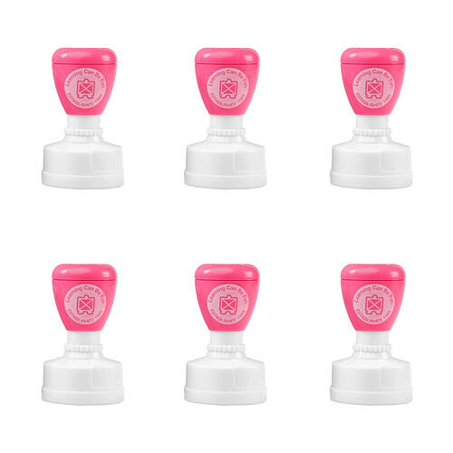 6PK Learning Can Be Fun Beautiful Work Self-Inking Merit Stamp Pink