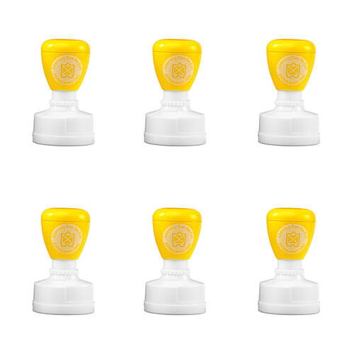 6PK Learning Can Be Fun Champion Effort Self-Inking Merit Stamp Yellow