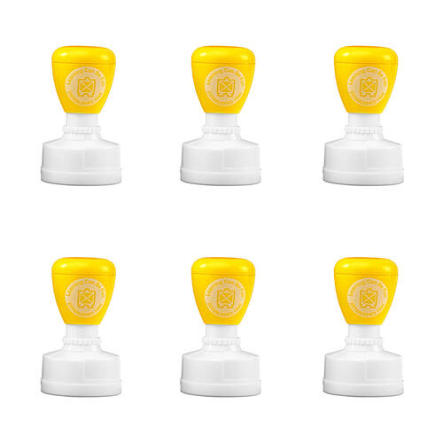 6PK Learning Can Be Fun Excellent Self-Inking Merit Stamp Yellow