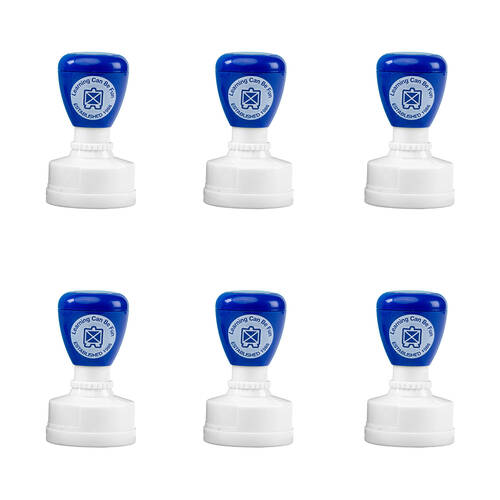 6PK Learning Can Be Fun Neat Writing Self-Inking Merit Stamp Blue