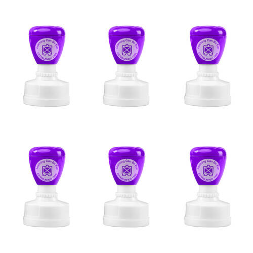 6PK Learning Can Be Fun Purr-fect Work Self-Inking Merit Stamp Purple