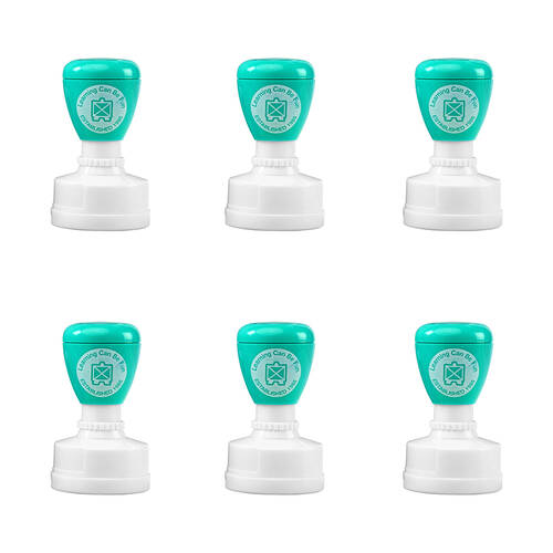 6PK Learning Can Be Fun Pear-fect Work Self-Inking Merit Stamp Blue