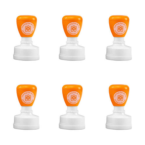 6PK Learning Can Be Fun Science Star Self-Inking Merit Stamp Orange