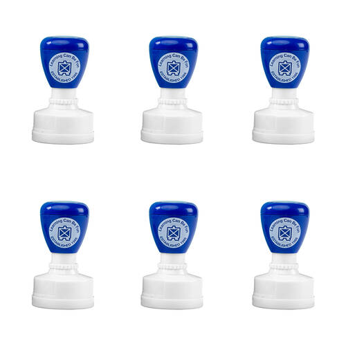 6PK Learning Can Be Fun You're Kicking Goals Self-Inking Merit Stamp Blue
