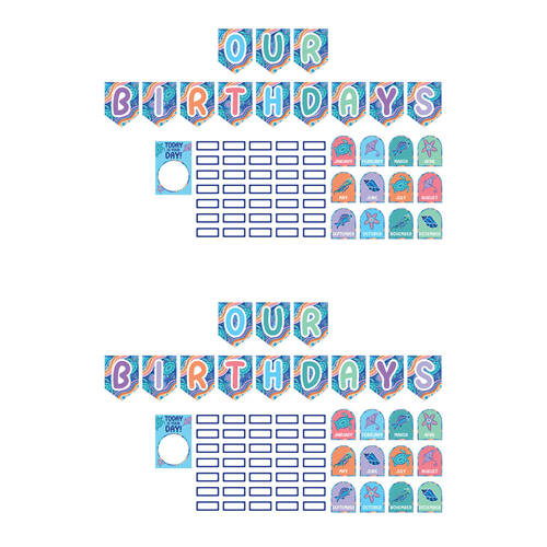 2x 73pc Learning Can Be Fun Birthday Bulletin Board Set Ocean Country