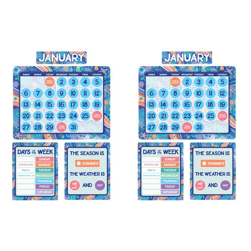 2x 93pc Learning Can Be Fun Calendar Bulletin Board Set Ocean Country
