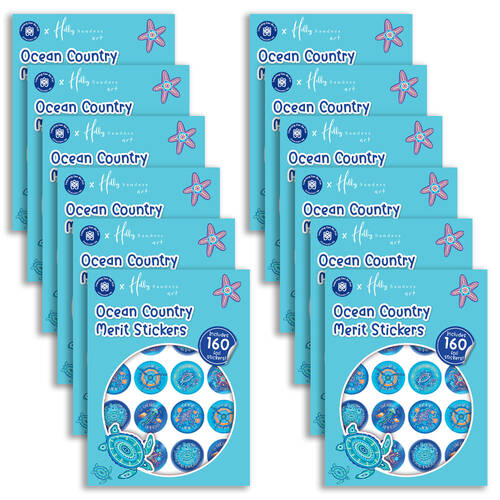 12x 160pc Learning Can Be Fun Ocean Country Merit Sticker Book 29mm