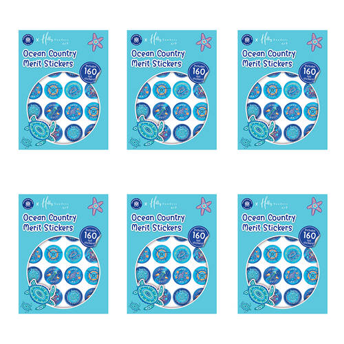 6x 160pc Learning Can Be Fun Ocean Country Merit Sticker Book 29mm