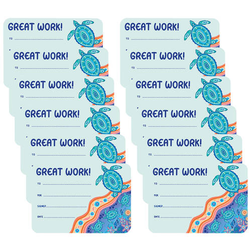 12x 30pc Learning Can Be Fun Ocean Country Great Work Certificates A5