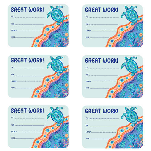 6x 30pc Learning Can Be Fun Ocean Country Great Work Certificates A5