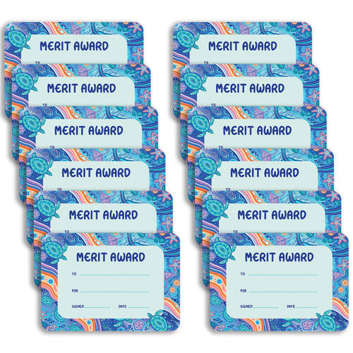 12x 30pc Learning Can Be Fun Ocean Country Merit Award Certificates A5