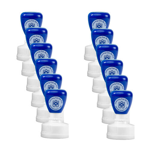 12PK Learning Can Be Fun Ocean Country Starfish Self-Inking Merit Stamp Blue