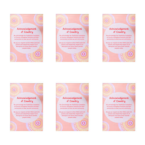 6PK Learning Can Be Fun Sacred Country Acknowledgement of Poster 43x56cm