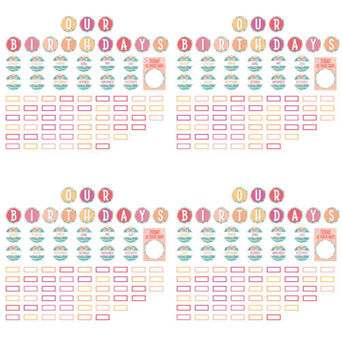 4x 73pc Learning Can Be Fun Birthday Bulletin Board Set Sacred Country