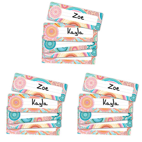 3x 30pc Learning Can Be Fun Sacred Country Adhesive Name Plates 24x8cm