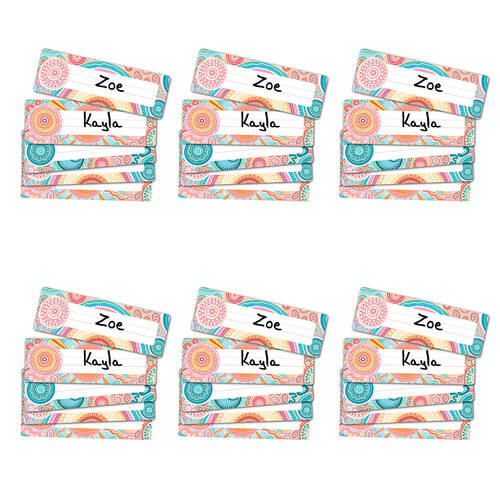 6x 30pc Learning Can Be Fun Sacred Country Adhesive Name Plates 24x8cm