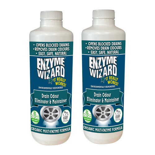 2PK 1L Enzyme Wizard Drain Odour Eliminator & Maintainer