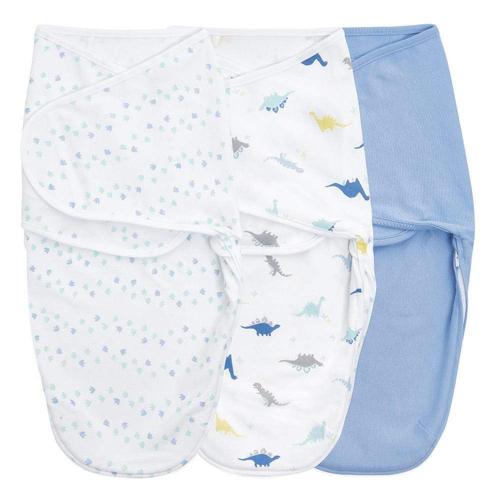 3pc Aden & Anais Essentials Wrap Swaddle Dino Rama Size 0-3m