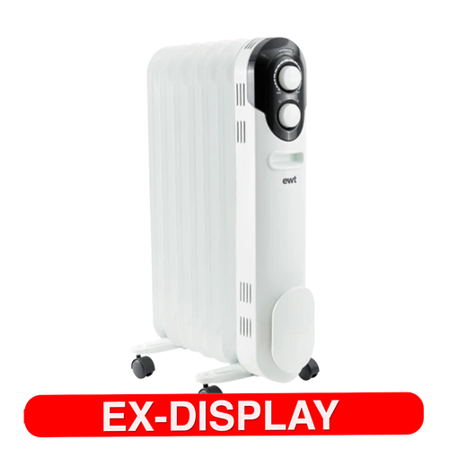 EWT Electric 1500W Oil Filled Column Portable Heater White Ex Display Unit
