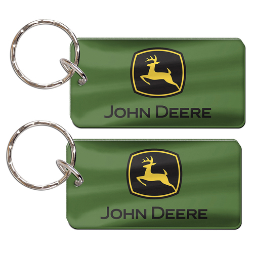 2PK John Deere Rectangle Key Ring Trademark Premium Acylic