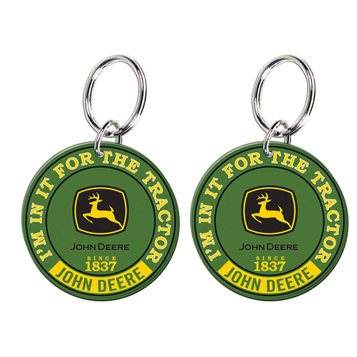 2PK John Deere Custom Shape Key Ring Tractor Premium Acylic