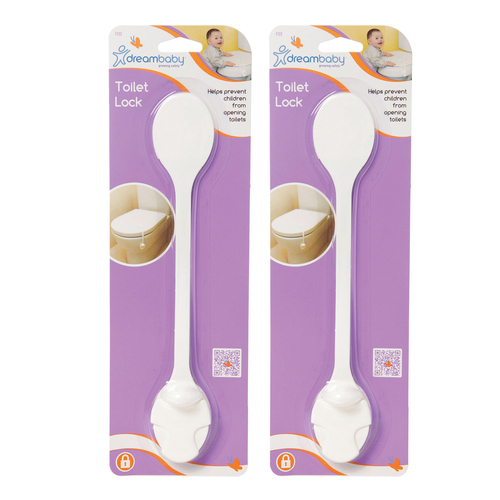 2PK Dreambaby Baby Safety Toilet Lock White