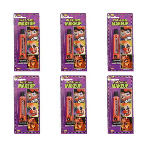 6PK Rubies Makeup Tube Face Painting Cream Halloween Cosplay Accessory Red 
