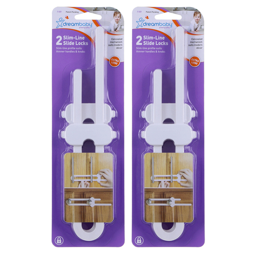 4pc Dreambaby Baby Safety Slim-Line Slide Lock White