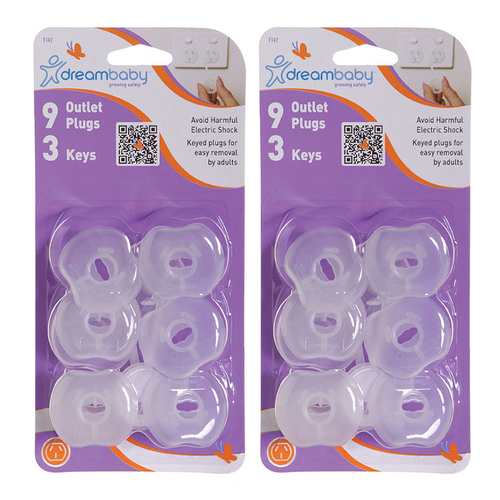 18pc Dreambaby Baby Safety Keyed Outlet Plugs w/3 Keys Clear For AU/NZ Plugs