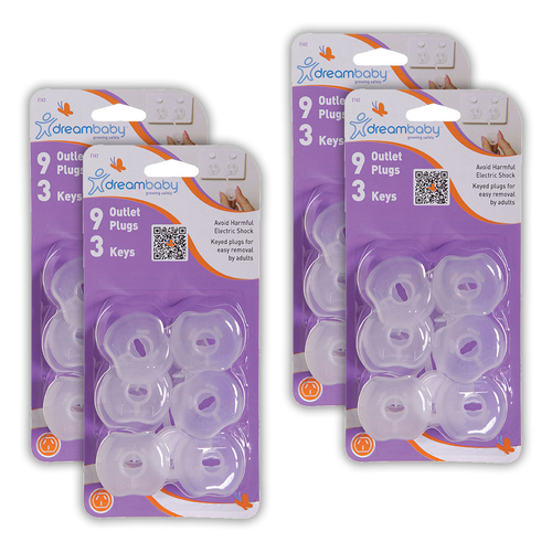36pc Dreambaby Baby Safety Keyed Outlet Plugs w/3 Keys Clear For AU/NZ Plugs